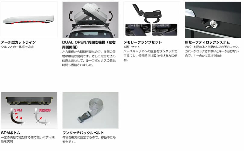 INNO ルーフボックス BRM2020ST マットブラック エアロベース対応 大容量 車載 収納 スタイリッシュ 両開き カーメイト 正規品※沖縄/離島/一部地域別途大型送料/日時指定不可