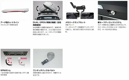 INNO ルーフボックス BRM2020ST マットブラック エアロベース対応 大容量 車載 収納 スタイリッシュ 両開き カーメイト 正規品※沖縄/離島/一部地域別途大型送料/日時指定不可